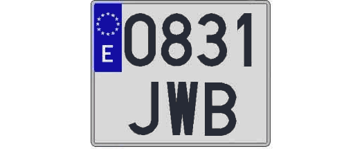 0831JWB matricula cuadrada