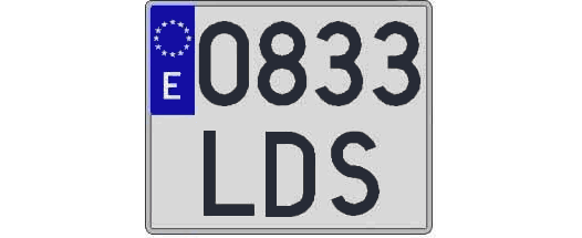 0833LDS matricula cuadrada