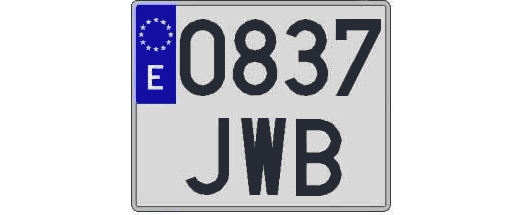 0837JWB matricula cuadrada