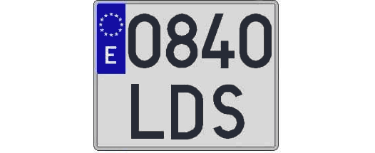 0840LDS matricula cuadrada