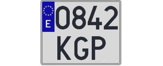 0842KGP matricula cuadrada
