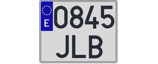0845JLB matricula cuadrada