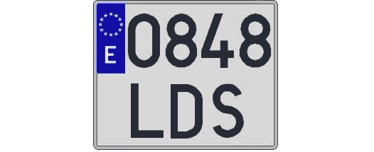 0848LDS matricula cuadrada