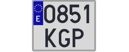 0851KGP matricula cuadrada