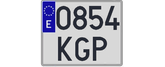 0854KGP matricula cuadrada