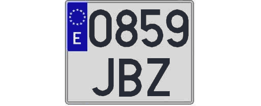 0859JBZ matricula cuadrada