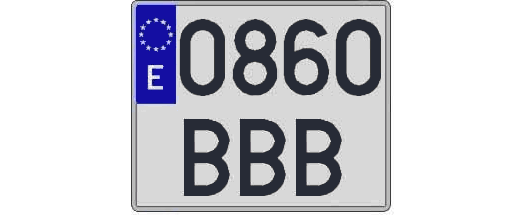 0860BBB matricula cuadrada