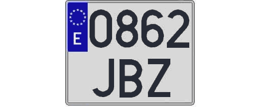 0862JBZ matricula cuadrada