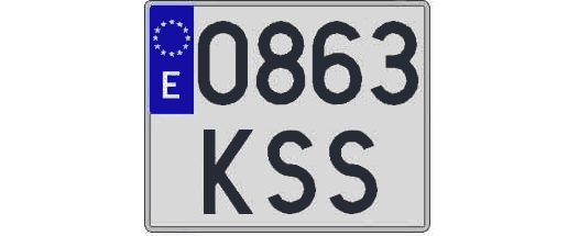 0863KSS matricula cuadrada