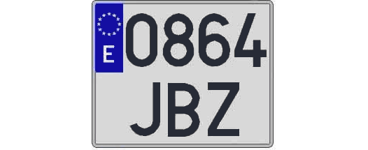 0864JBZ matricula cuadrada
