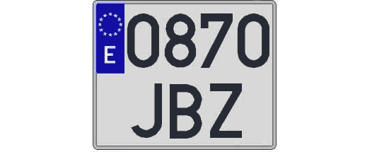 0870JBZ matricula cuadrada