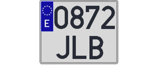 0872JLB matricula cuadrada