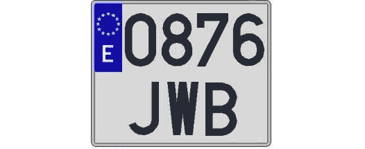 0876JWB matricula cuadrada