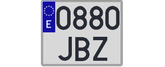 0880JBZ matricula cuadrada