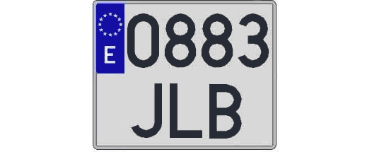 0883JLB matricula cuadrada