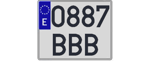 0887BBB matricula cuadrada