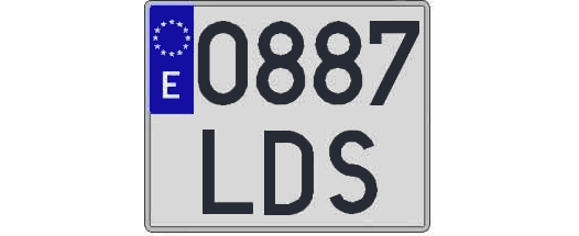 0887LDS matricula cuadrada