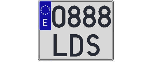 0888LDS matricula cuadrada