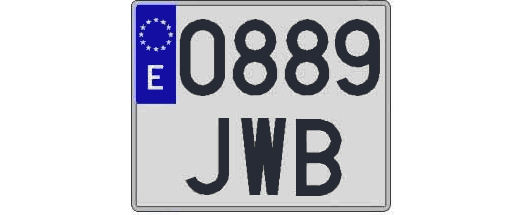0889JWB matricula cuadrada