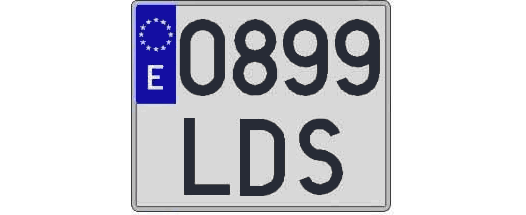 0899LDS matricula cuadrada