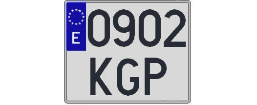0902KGP matricula cuadrada