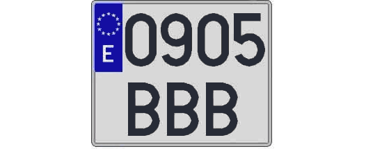 0905BBB matricula cuadrada