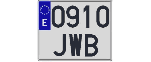 0910JWB matricula cuadrada