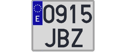 0915JBZ matricula cuadrada