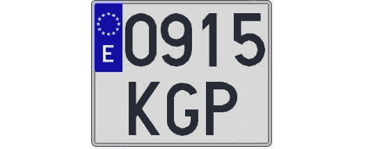 0915KGP matricula cuadrada
