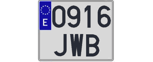 0916JWB matricula cuadrada