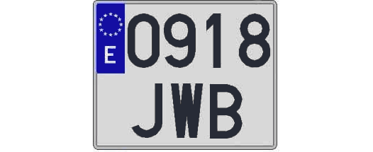 0918JWB matricula cuadrada
