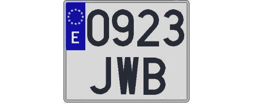0923JWB matricula cuadrada