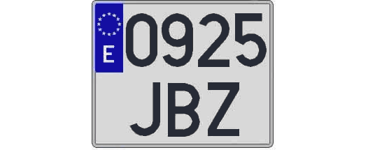0925JBZ matricula cuadrada