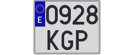 0928KGP matricula cuadrada