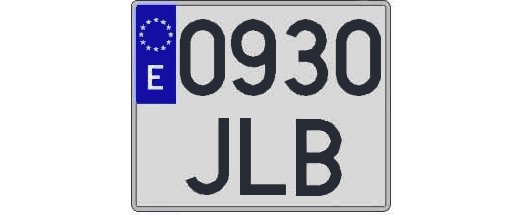 0930JLB matricula cuadrada