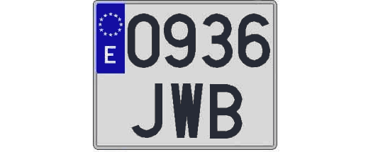 0936JWB matricula cuadrada