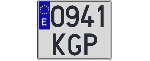 0941KGP matricula cuadrada