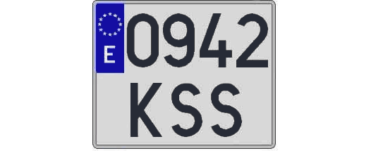 0942KSS matricula cuadrada