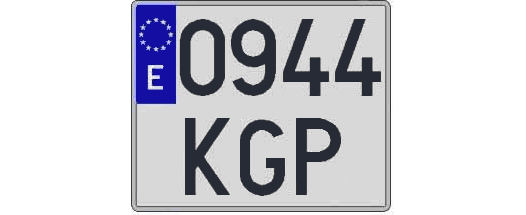 0944KGP matricula cuadrada