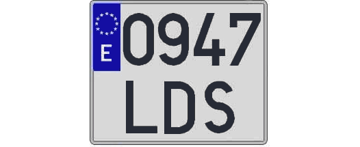 0947LDS matricula cuadrada