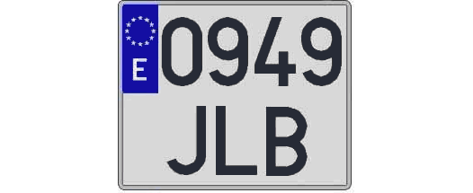 0949JLB matricula cuadrada