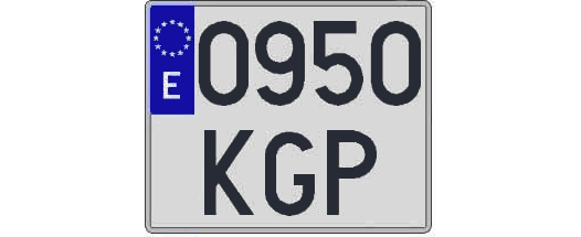 0950KGP matricula cuadrada