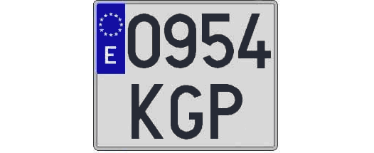0954KGP matricula cuadrada