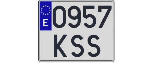 0957KSS matricula cuadrada