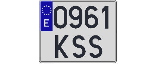 0961KSS matricula cuadrada