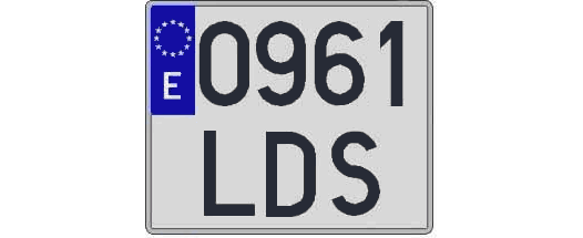 0961LDS matricula cuadrada