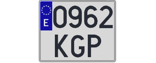 0962KGP matricula cuadrada