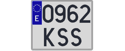 0962KSS matricula cuadrada