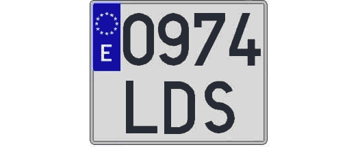 0974LDS matricula cuadrada
