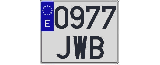 0977JWB matricula cuadrada